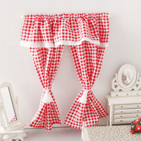 Rizuola 1:12 Dollhouse Miniature Plaid Curtains for Windows