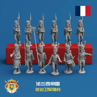 Napoleonic Wars French Infantry Miniatures for Tabletop Wargaming, 1/56 Scale Resin 3D Printed Figures