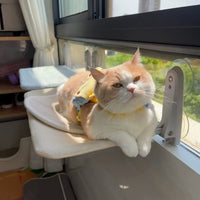Cat Window Hammock with Suction Cups, Foldable Indoor Sunbathing Perch for Cats