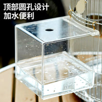 Large Bird Bath Tub for Parrots, Cockatiels, Mynahs, and Starlings - Acrylic Bird Cage Accessory for Round and Square Cages