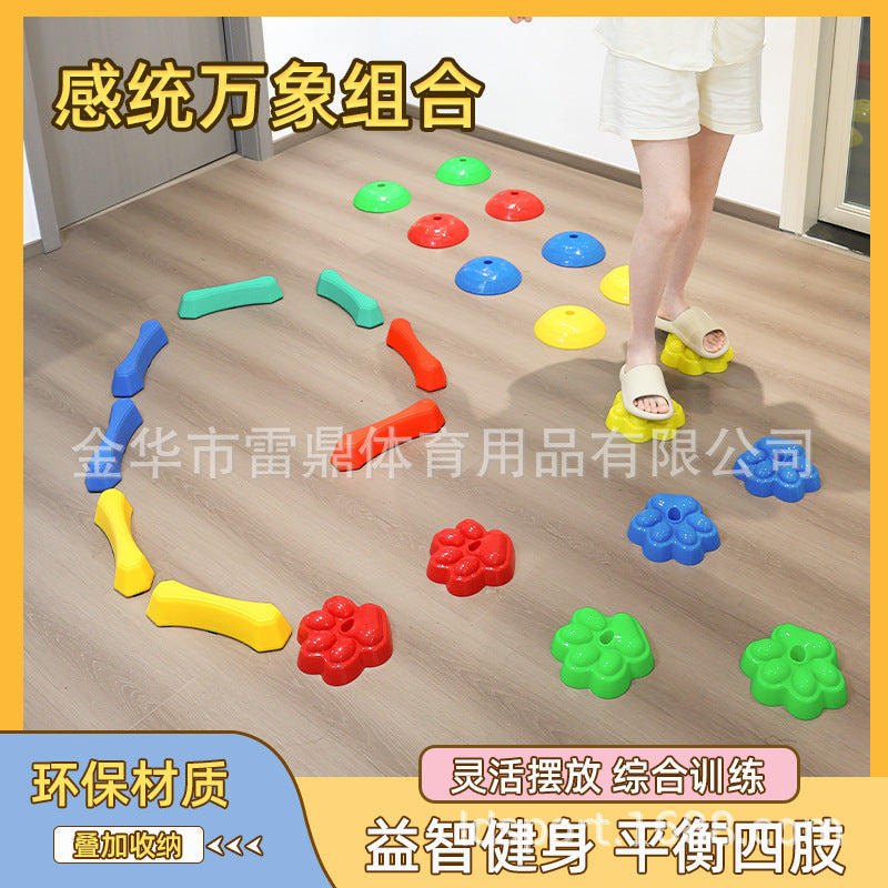 Tactile Stepping Stones Balance Beam Set for Kids Sensory Training and Physical Exercise