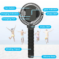 Octopus Stroller Fan with Large Capacity Battery, Portable Handheld USB Mini Fan for Dorm and Travel