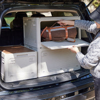 Outdoor Camping Storage Box with Wooden Lid Foldable Car Trunk Organizer Picnic Travel Container
