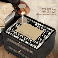 Waterproof PU Leather Nightstand Cover, Oil-Proof & Heat-Resistant Tabletop Protector Mat for Home Decor