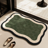 Vintage French Diatomaceous Earth Bath Mat, Non-Slip Absorbent Soft Bathroom Floor Mat
