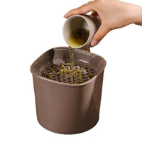 Mini Desktop Trash Can with Lid and Drainer for Tea Leaves