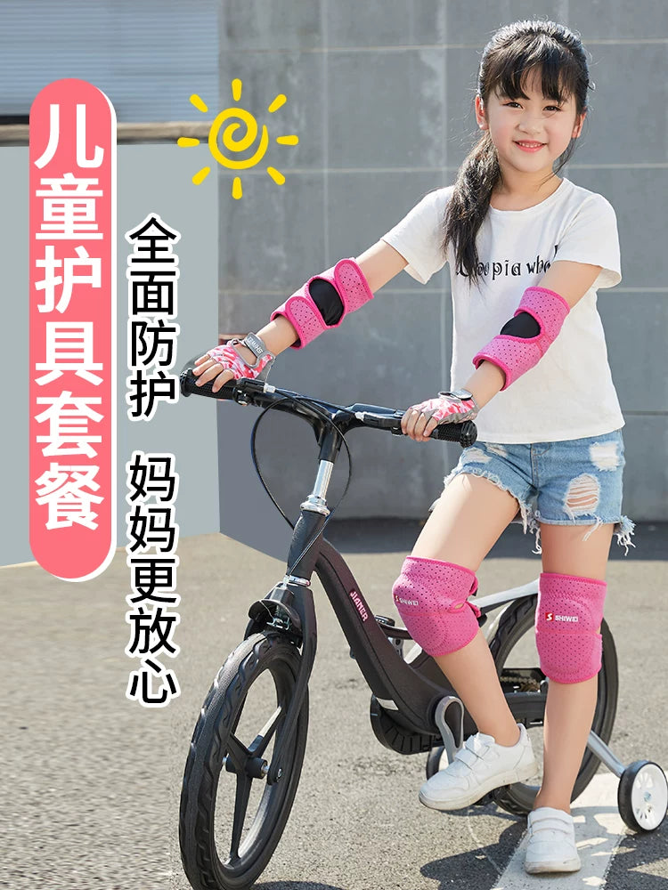Kids' Protective Gear Set for Cycling, Skating, and Scooter Sports - Knee Pads, Elbow Pads, and Gloves