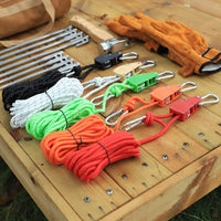 Reflective Guy Ropes with Pulley Adjuster for Outdoor Tents and Tarps