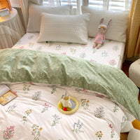 100% Cotton Duvet Cover, 40-Thread Count, Floral Print, Soft Breathable Bedding for Dorms and Guest Houses