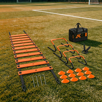 Agility Ladder Training Set with Resistance Parachute, Disc Cones, Hurdles, and Jump Rope for Soccer Training