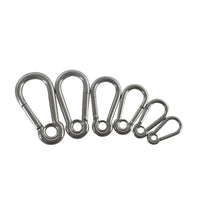 Stainless Steel Spring Snap Hook Carabiner with Ring for Climbing and Secure Fastening