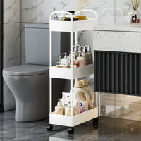 Slim Rolling Storage Cart with Wheels for Bathroom Kitchen Laundry Narrow Spaces