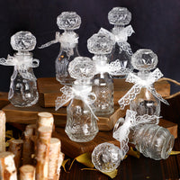 Mini Embossed Glass Vase with Lace Lid - Creative Desktop Decor