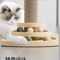 Cat Scratching Post with Sisal Rope and Integrated Cat Tree Toy for Indoor Cats