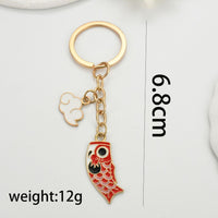Japanese Style DIY Koi Fish Cloud Enamel Alloy Charms for Jewelry Making and Bag Decoration