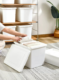 Household Thick Plastic Storage Box with Lid for Books Clothes Sundries