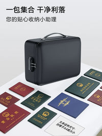 Fireproof Document Organizer with Lock, Large Capacity Accordion File Storage Box for Home and Office