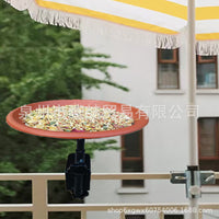 Detachable Bird Feeder and Bath Stand for Railings, Patios, and Gardens
