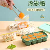 Baby Food Freezer Tray Silicone Ice Cube Mold with Lid for Purees and Solids - BPA Free