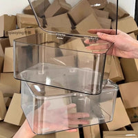 Transparent Dustproof Tea Set Storage Box with Lid for Teacups and Teapots