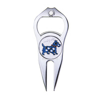 Golf Divot Repair Tool with Bottle Opener, Zinc Alloy Green Fork for Golf Course Maintenance
