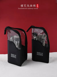 Portable Large Capacity Cosmetic Bag for Travel with Detachable Brush Holder