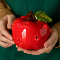 Ceramic Red Apple Night Light Ornament for Desktop Decoration