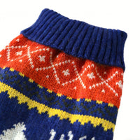 Christmas Reindeer Pet Sweater Jacquard Knit Dog Cat Warm Clothes