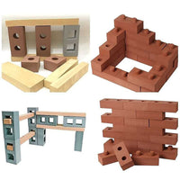 Kids' Brown Three-Hole EVA Foam Building Blocks for DIY Construction Play