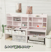 INS Style Desktop Organizer Shelf Multi-layer Grid Cosmetic Storage Box Office Desk Tidy Rack