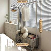 Rolling Garment Rack with Storage Shelf, Heavy-Duty Metal Clothes Organizer for Bedroom and Laundry