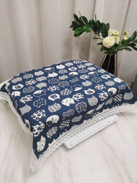 Japanese Style Lucky Cat Cotton Linen Dust Cover with Lace Tassel for Air Fryer Rice Cooker Blender Oven