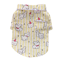 Pet Dog Cotton Shirt with Puppy Print for Small to Medium Breeds
