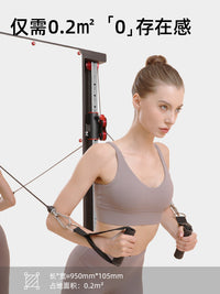 Wall-Mounted Cable Crossover Machine with Mirror for Home Gym Strength Training