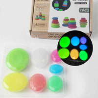 DIY Luminous Flat Stones for Garden & Fish Tank Decoration, Glow-in-the-Dark Stacking Toy Blocks