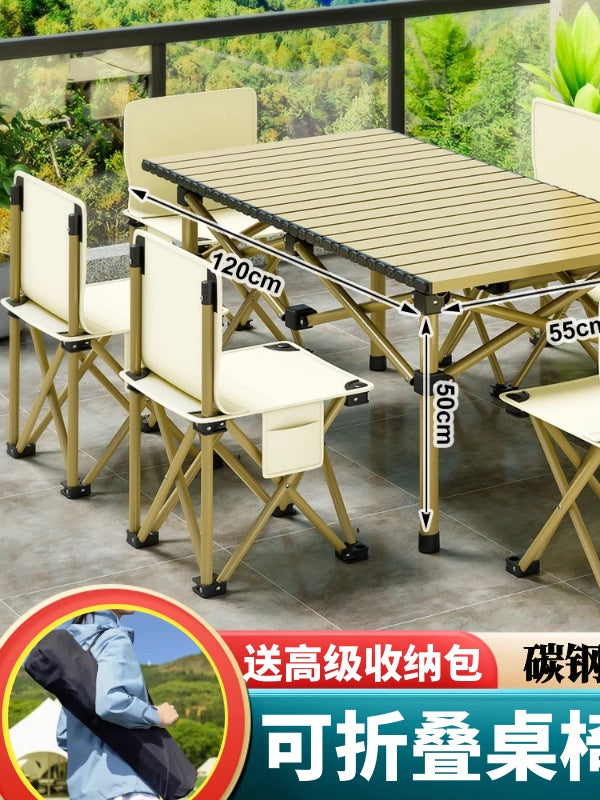 Portable Folding Camping Table and Chair Set for Outdoor Picnic BBQ
