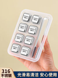 316 Stainless Steel Reusable Ice Cubes for Whiskey and Drinks, Chilling Stones with Storage Box and Tongs