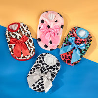 Festive Coral Fleece Pet Clothes for Small Dogs and Puppies, Leopard Print/Milk Box Design, Autumn/Winter Wear