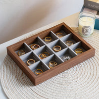 Walnut Grain Jewelry Display Tray for Rings, Earrings, and Small Ornaments