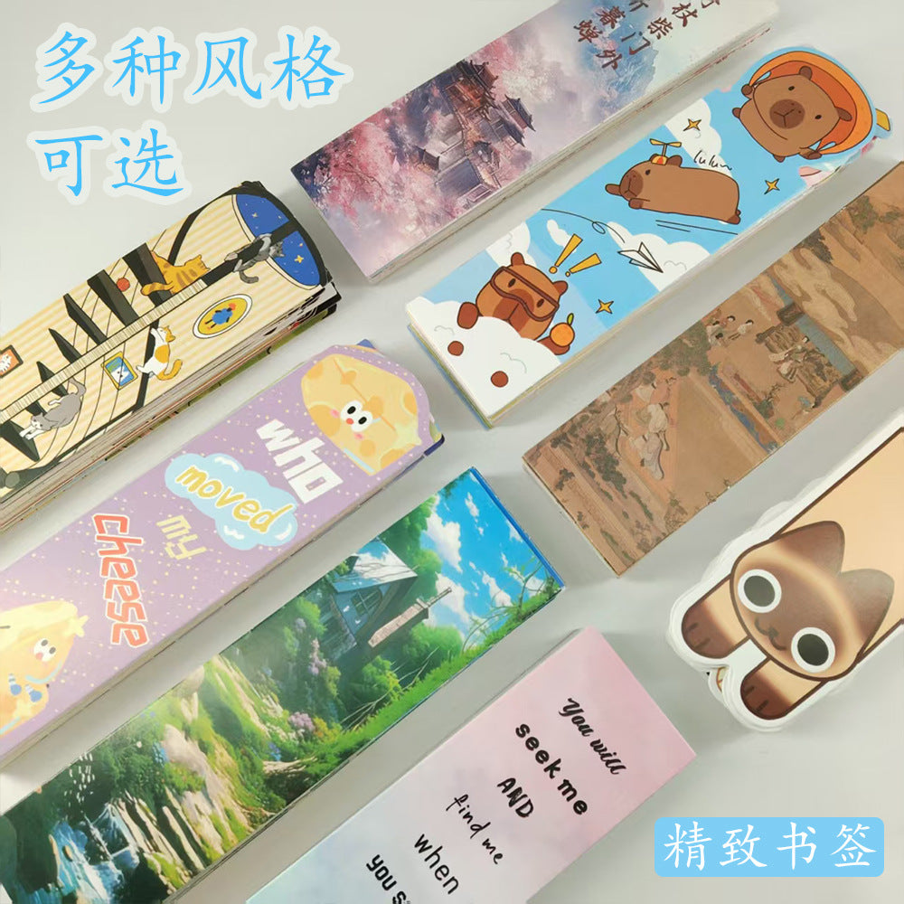 Weimo Cartoon Art Style Paper Bookmarks for Students and Readers