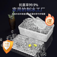Stackable Ice Cube Tray with Storage Bin and Scoop, Food-Grade Silicone Ice Maker for Freezer, Large Capacity