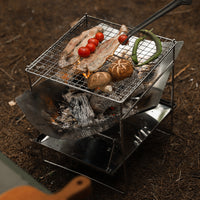 Hike Mount Portable Stainless Steel Folding Fire Pit & BBQ Grill for Outdoor Camping