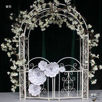 European Style Metal Garden Arch with Gate for Climbing Plants