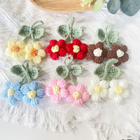 Puff Flower Crochet Woolen Five-Petal Small Flower Applique for Clothing Accessories and Handicraft Embellishments