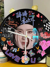 DIY Graffiti Vinyl Record Wall Clock Creative Living Room Decor Birthday Gift