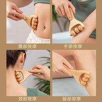 Wooden Roller Ball Massager for Full Body Muscle Relaxation and Meridian Stimulation