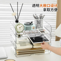 Clear Acrylic Desktop File Organizer and Book Stand for A4 Paper Storage