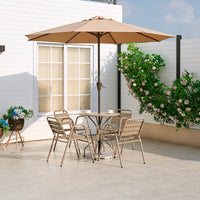 Outdoor Aluminum Alloy Bistro Set with Umbrella for Patio Garden Balcony