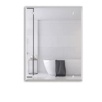 Wall-Mounted Bathroom Mirror with Drilled Corners for Vanity and Restroom