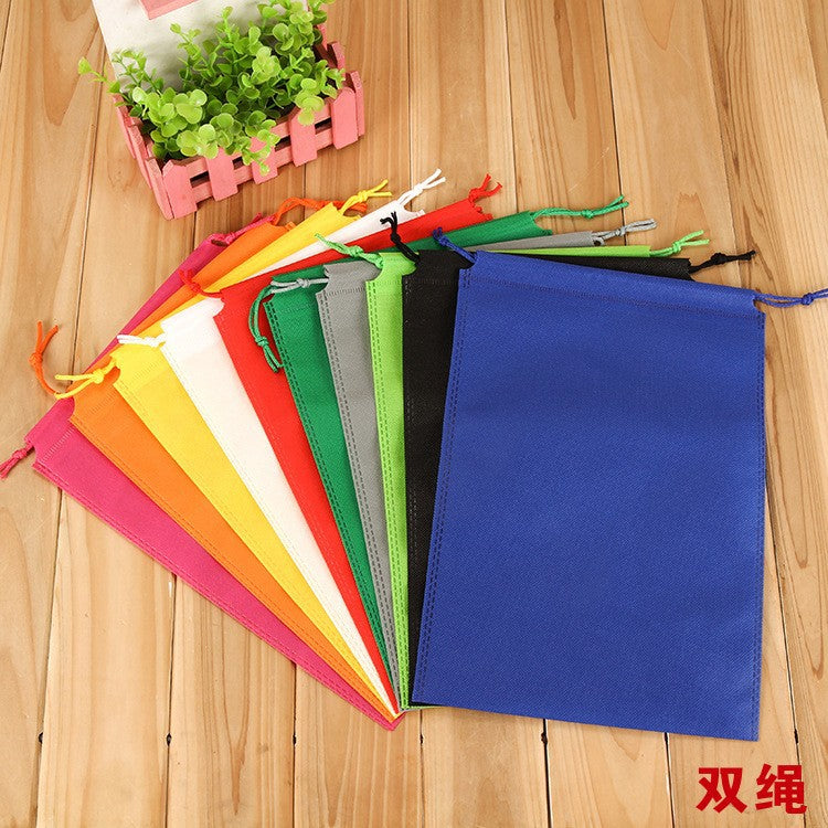Non-Woven Drawstring Storage Bags for Shoes, Apparel, and Toys - Dustproof Packaging with Custom Logo Option